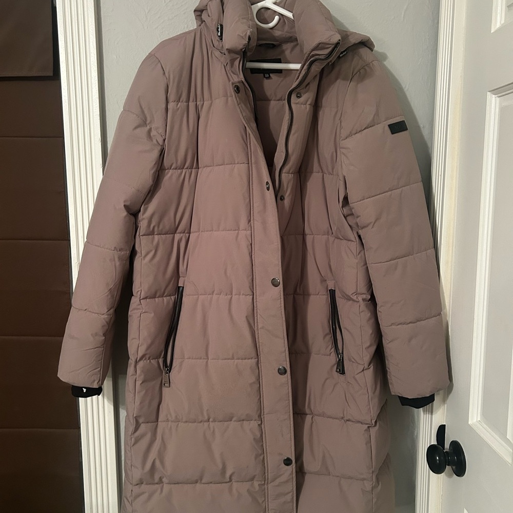 DKNY Women's Beige Taupe Puffer Coat
